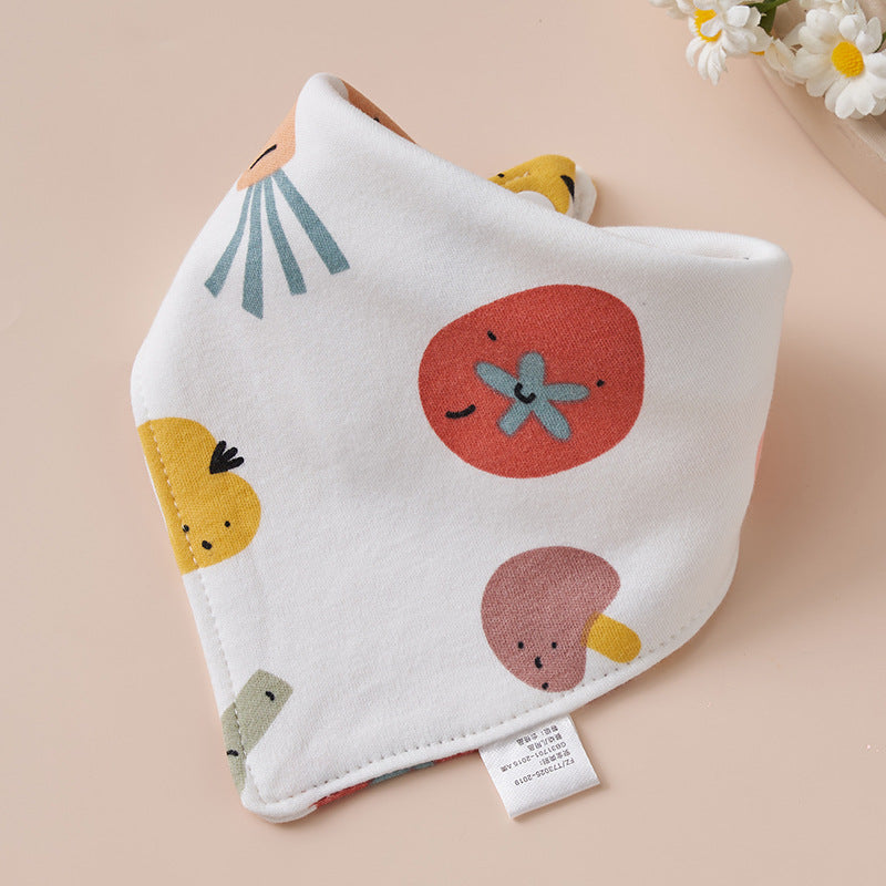 Baby Cotton Napkin, Baby Triangle Towel, Newborn Child Anti-Vomiting Milk Cover, Ultra-Soft Apron, Headband, Autumn-Winter