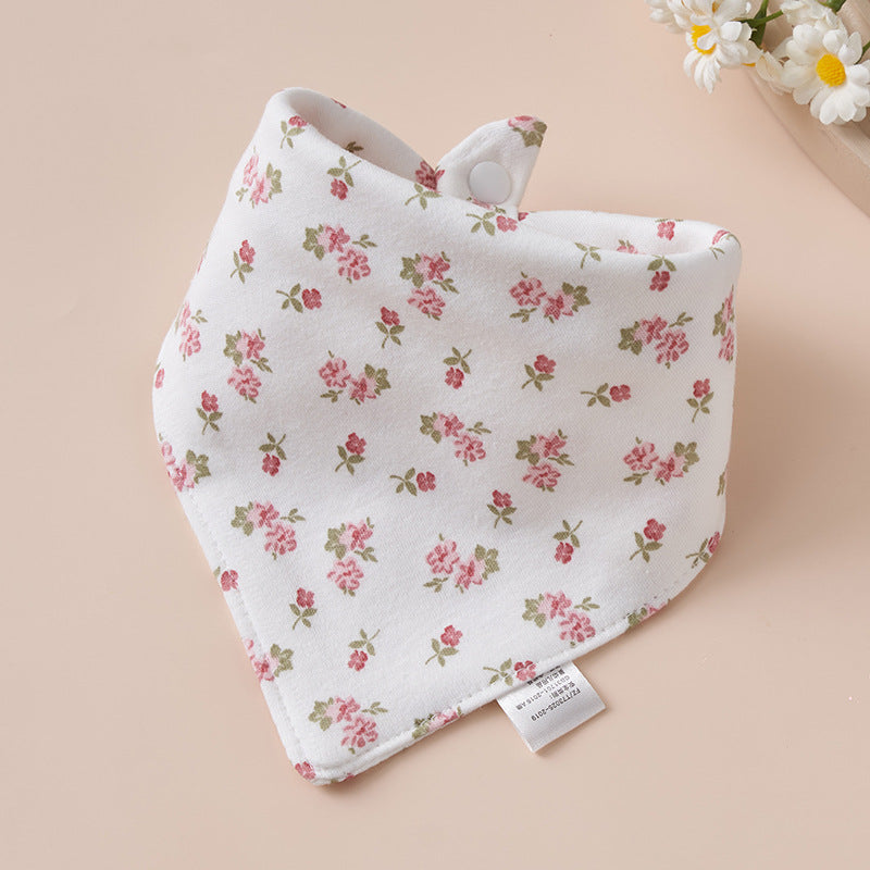 Baby Cotton Napkin, Baby Triangle Towel, Newborn Child Anti-Vomiting Milk Cover, Ultra-Soft Apron, Headband, Autumn-Winter