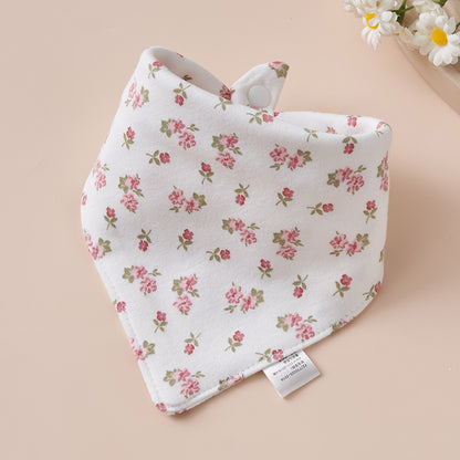 Baby Cotton Napkin, Baby Triangle Towel, Newborn Child Anti-Vomiting Milk Cover, Ultra-Soft Apron, Headband, Autumn-Winter