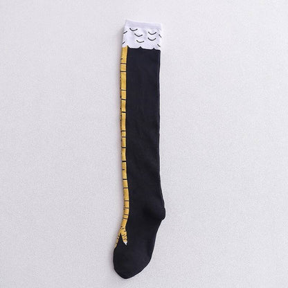 Interesting Knee-length Sock Ideas - Funny Chicken-feather Socks, the Same Style As Those on Douyin, Short Leg Socks