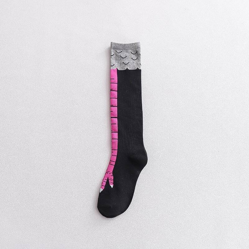 Interesting Knee-length Sock Ideas - Funny Chicken-feather Socks, the Same Style As Those on Douyin, Short Leg Socks