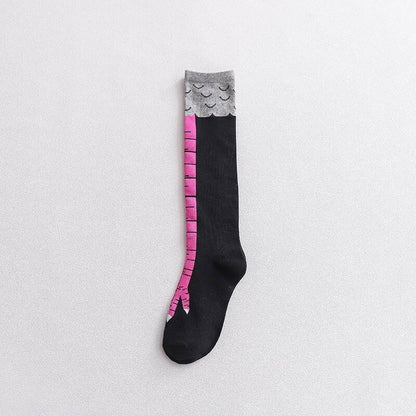 Interesting Knee-length Sock Ideas - Funny Chicken-feather Socks, the Same Style As Those on Douyin, Short Leg Socks