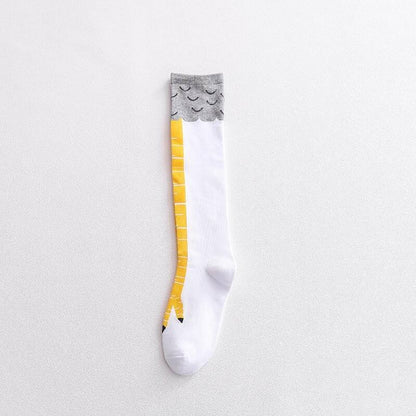 Interesting Knee-length Sock Ideas - Funny Chicken-feather Socks, the Same Style As Those on Douyin, Short Leg Socks