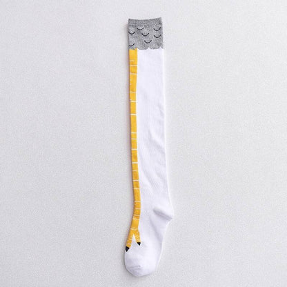 Interesting Knee-length Sock Ideas - Funny Chicken-feather Socks, the Same Style As Those on Douyin, Short Leg Socks