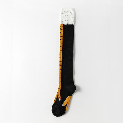 Interesting Knee-length Sock Ideas - Funny Chicken-feather Socks, the Same Style As Those on Douyin, Short Leg Socks